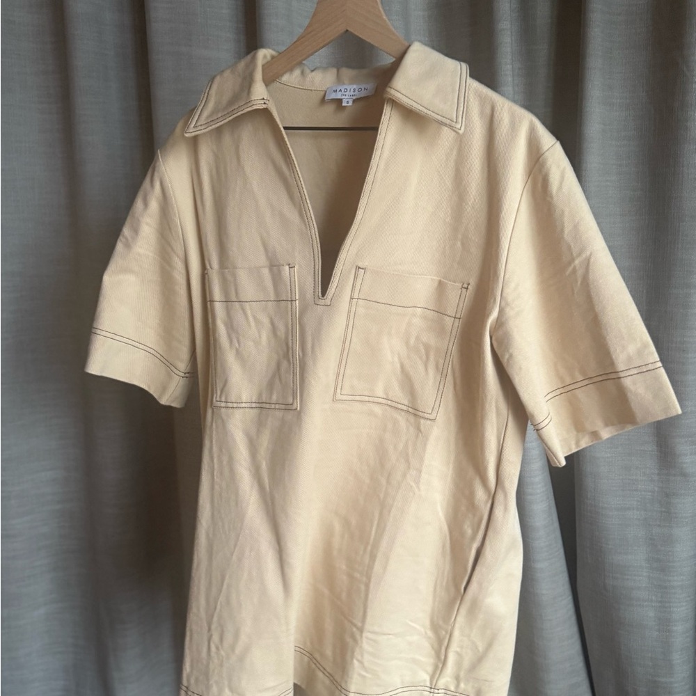 Madison the label Tan shirt dress